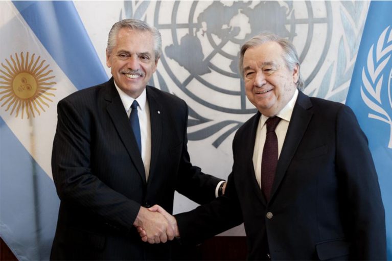 Alberto Fern Ndez Se Re Ne Con El Secretario General De La Onu Y Sus