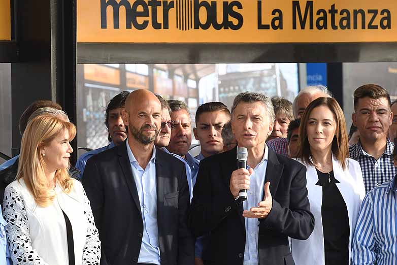 Macri, Vidal y Magario inauguraron el Metrobus de La Matanza