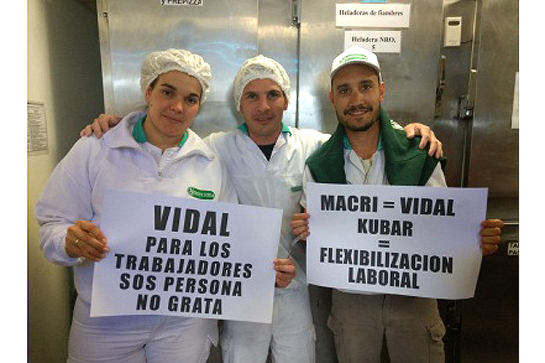 Trabajadores escracharon a Vidal a su visita a La Serenísima