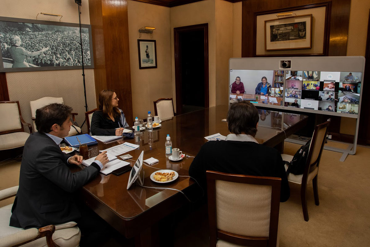 Kicillof se reunió con gremialistas para comenzar a delinear la «nueva normalidad»