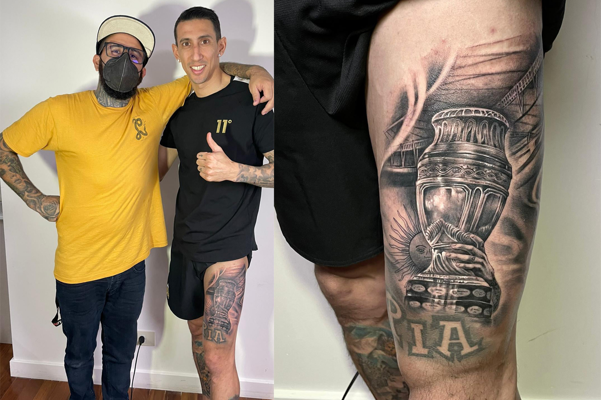 Lo lleva en la piel: Di María se tatuó la Copa América