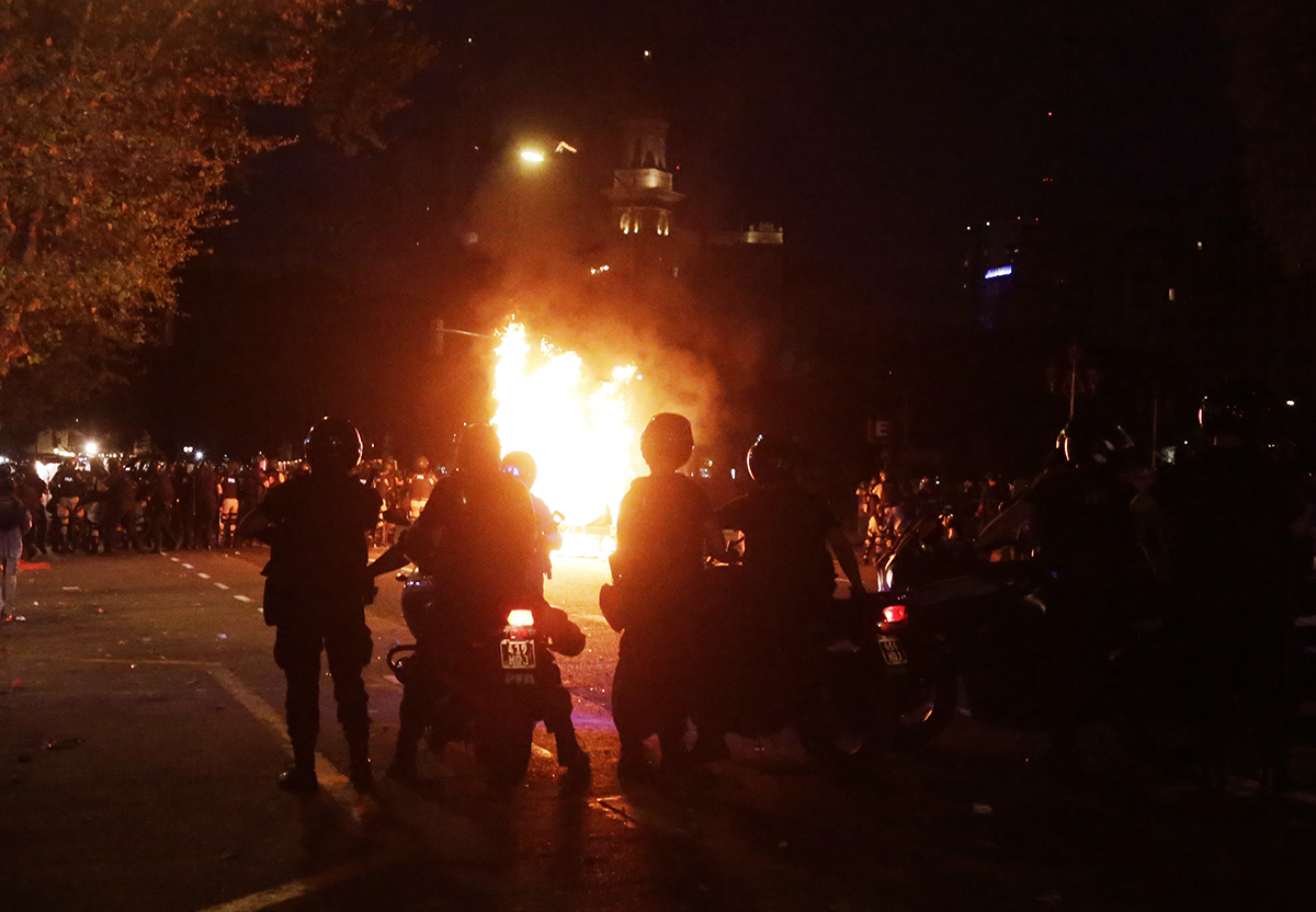 Otra vez, la policía de Bullrich y Milei reprime manifestantes