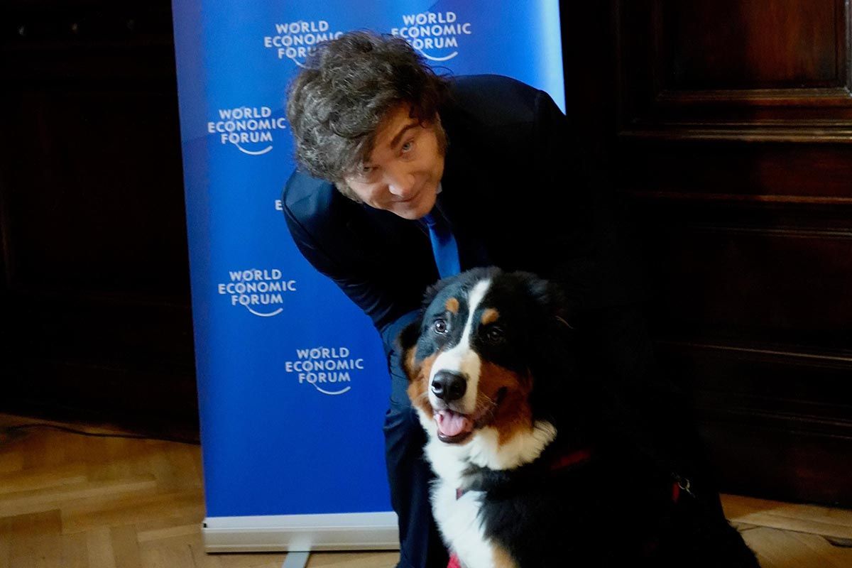 Milei en el Foro Económico: intérprete de Thor y bajo los efectos de su cumpleaños