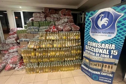 En un allanamiento por violencia de género hallaron 40 mil kilos de comida que debía llegar a sectores vulnerables