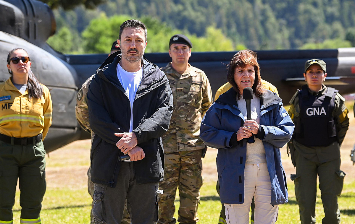 El cínico show mediático de Bullrich y Petri en El Bolsón: promesas que llegan tarde para apagar el fuego y amenazas a las comunidades mapuches