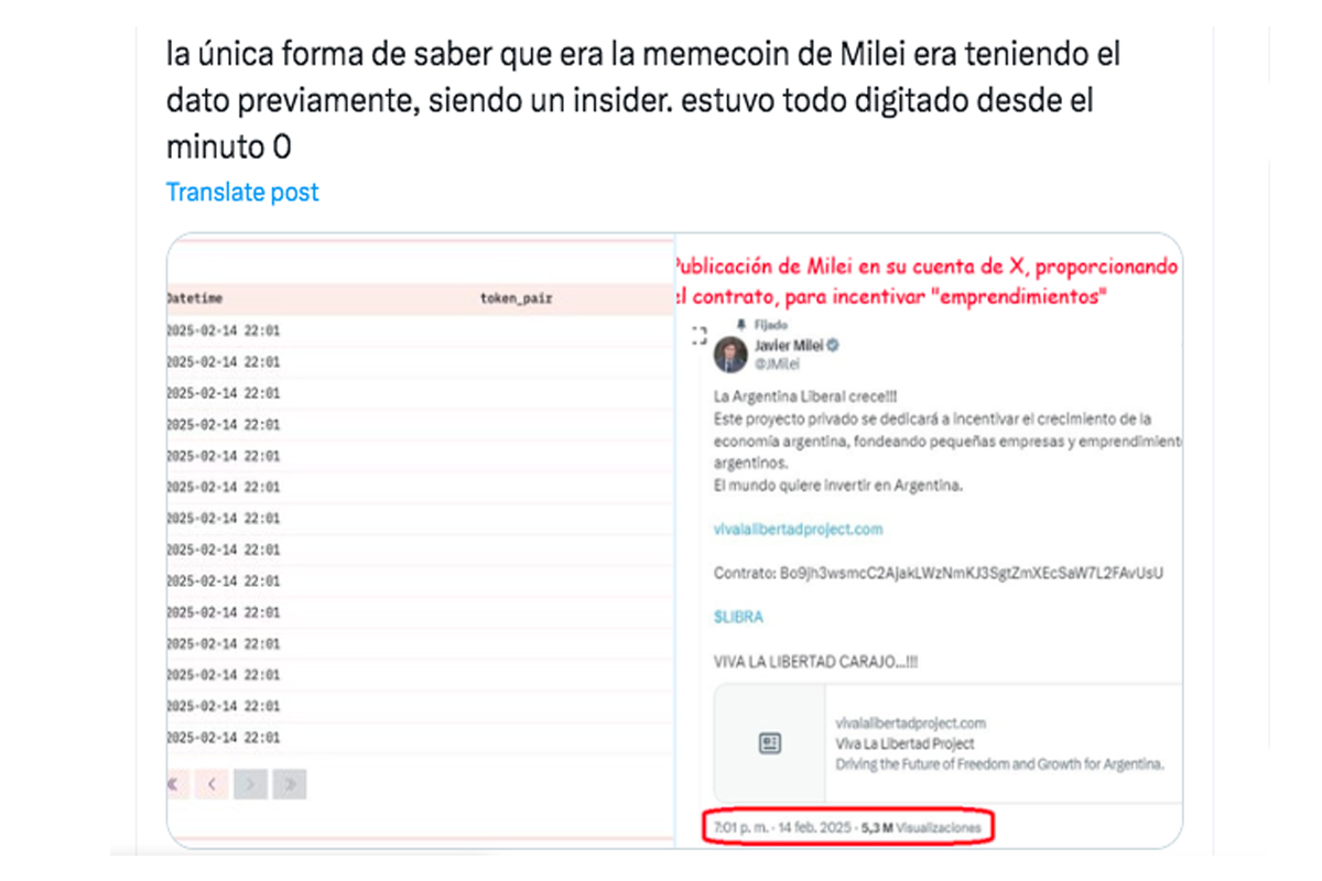 El cripto escándalo de Milei y $LIBRA: «Estuvo todo digitado desde el minuto cero»