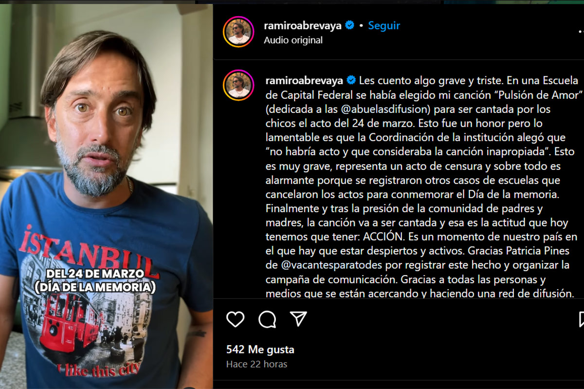 Ramiro Abrevaya, autor de la canción sobre Abuelas que quisieron silenciar en una escuela porteña: “Logramos frenar una censura horrible”